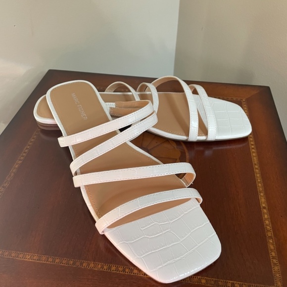 Marc Fisher Croc Embossed Strappy Sandal - Picture 5 of 10